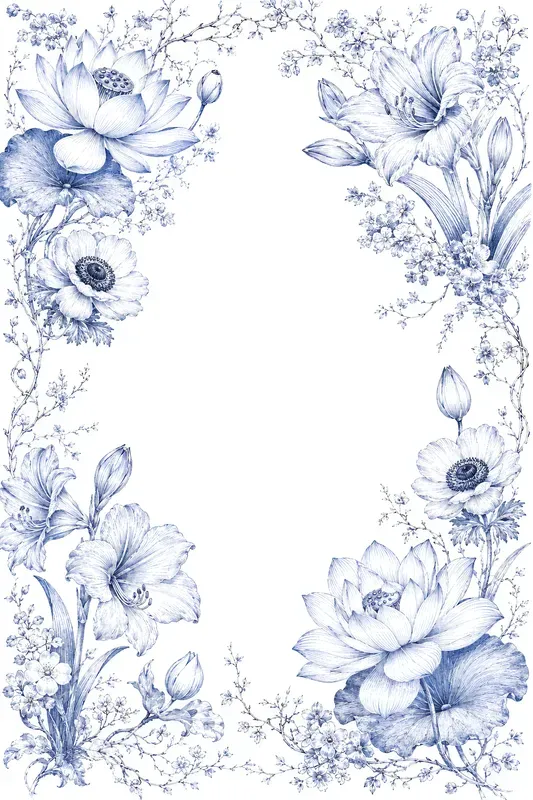 Vintage Botanical Ink Florals