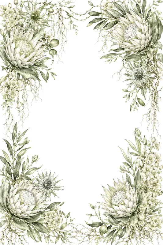 Vintage Botanical Ink Florals