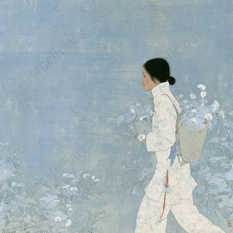 Soft Blue Poetic Illustrations