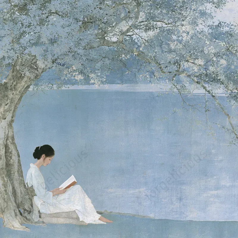 Soft Blue Poetic Illustrations