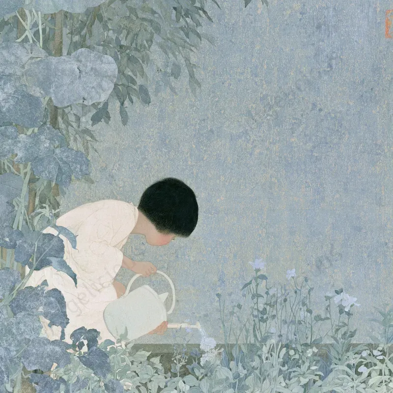 Soft Blue Poetic Illustrations
