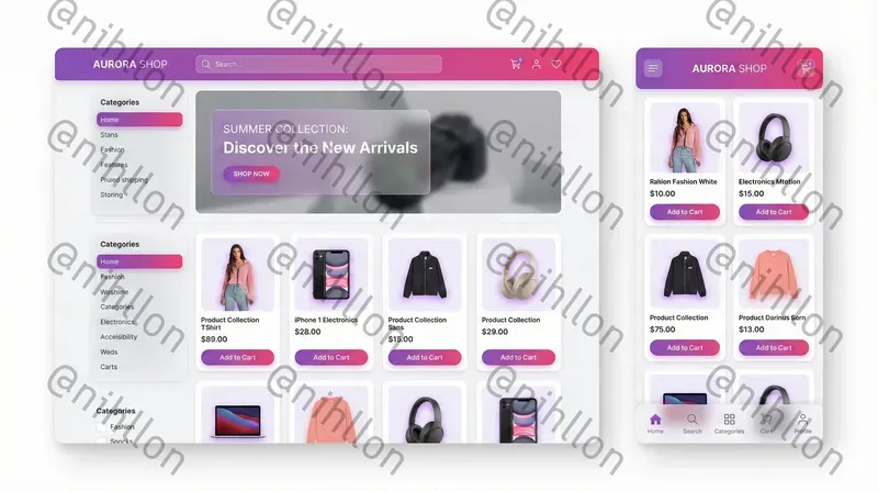 Modern Web Application UI Mockups