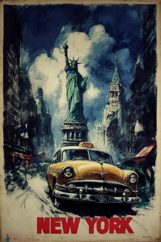 Vintage Painted City Travel Posters