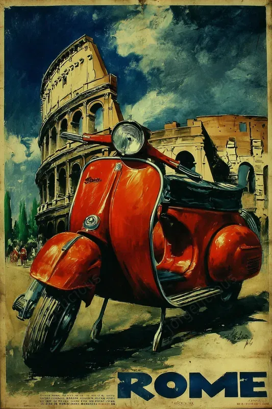 Vintage Painted City Travel Posters