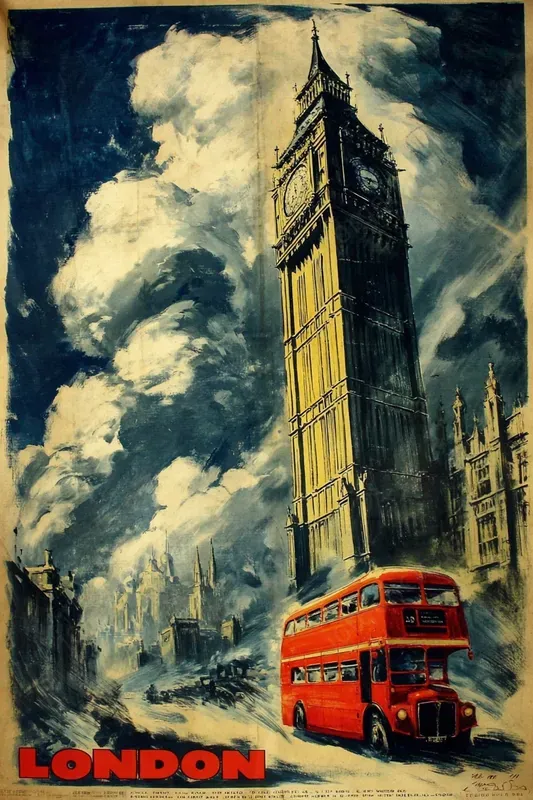 Vintage Painted City Travel Posters