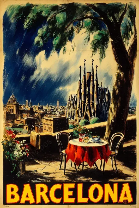 Vintage Painted City Travel Posters