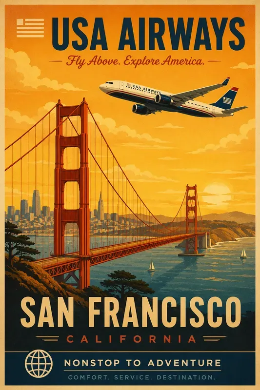 Usa Airways Vintage Travel Posters