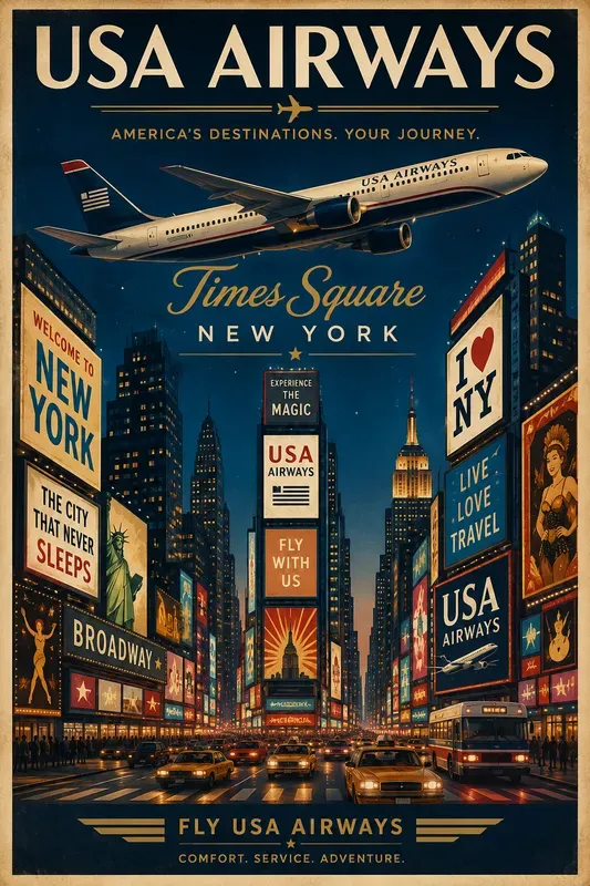 Usa Airways Vintage Travel Posters