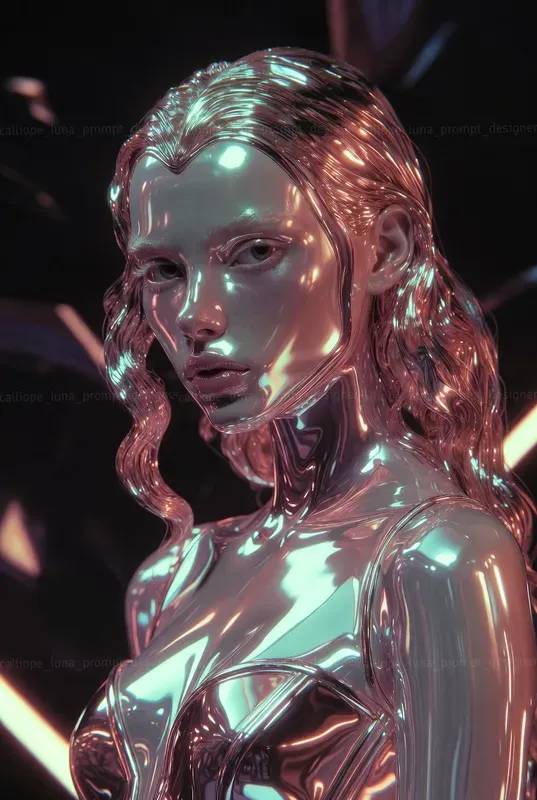 Liquid Chrome Beauty Portraits