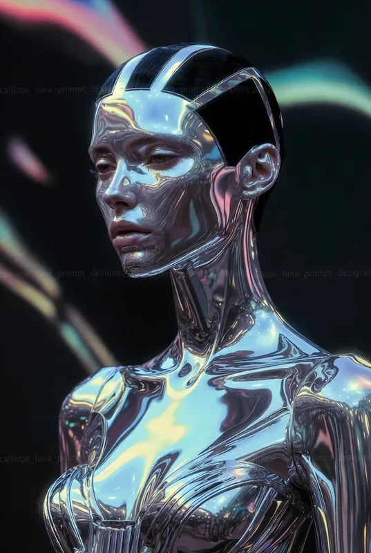 Liquid Chrome Beauty Portraits