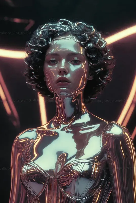 Liquid Chrome Beauty Portraits