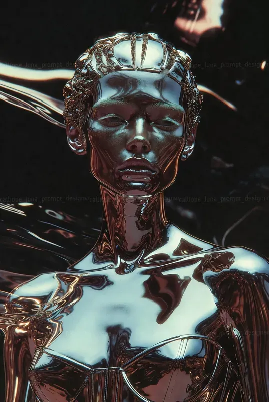 Liquid Chrome Beauty Portraits