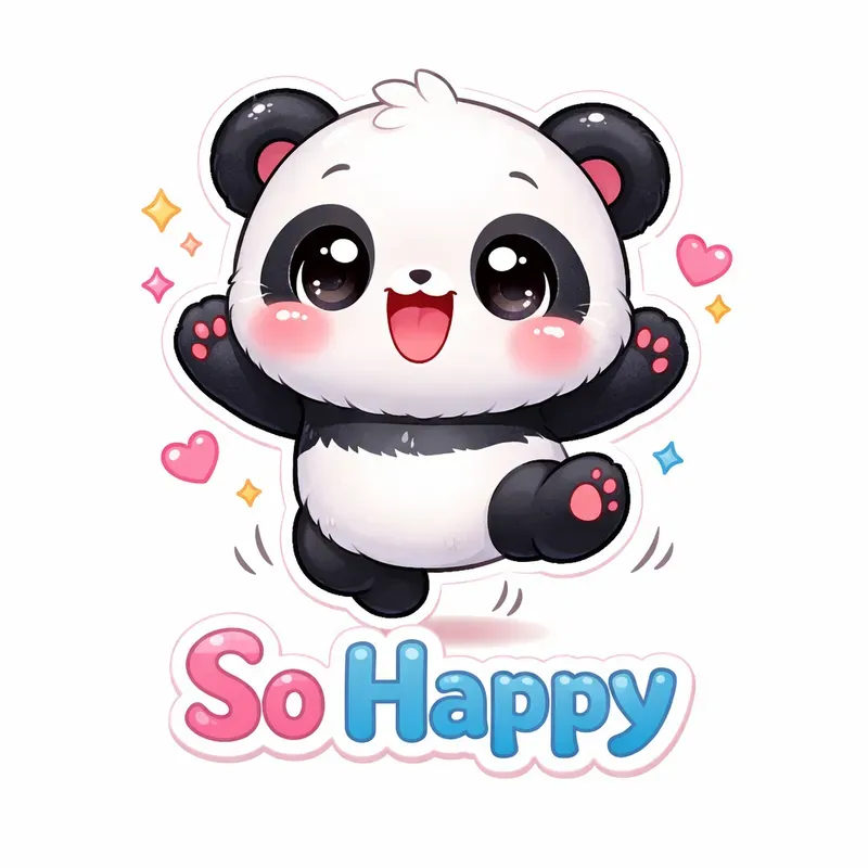 Cute Kawaii Baby Animal Actions Stickers