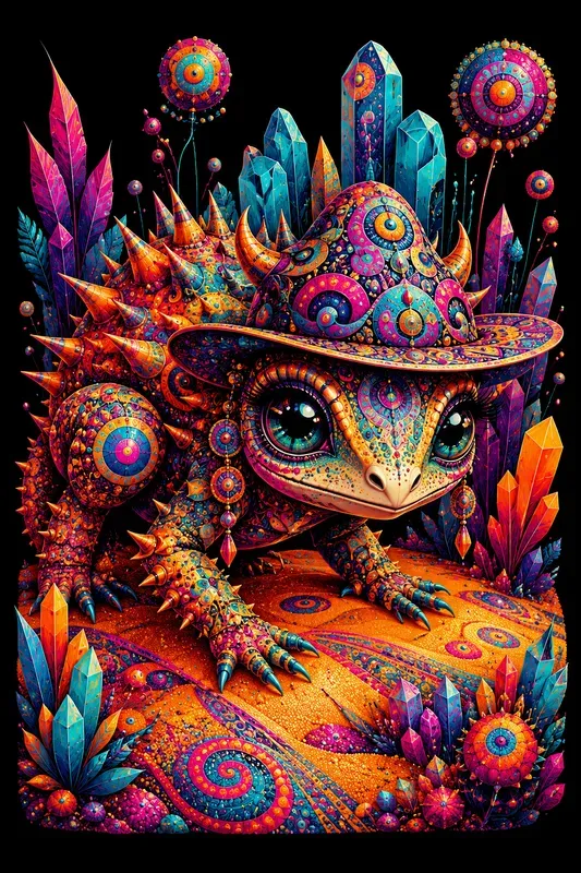 Vibrant Psychedelic Pop Surrealism Art