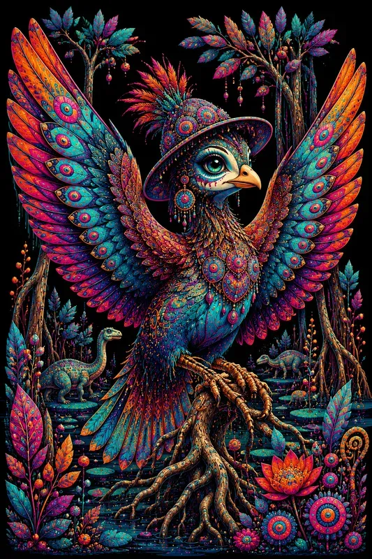 Vibrant Psychedelic Pop Surrealism Art