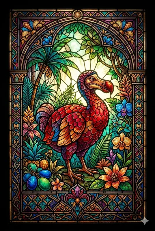 Stained Glass Extinct Animal Art