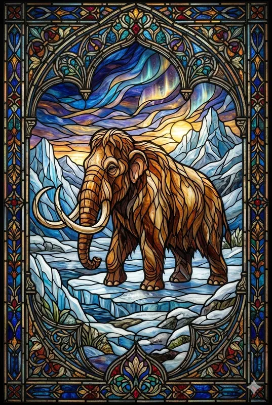 Stained Glass Extinct Animal Art