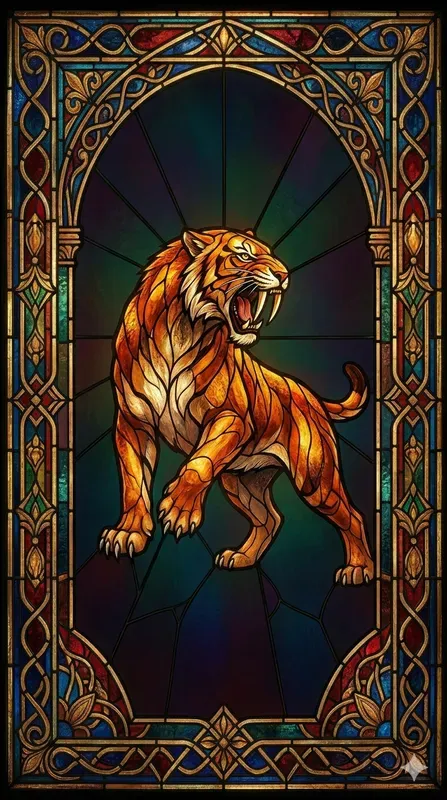 Stained Glass Extinct Animal Art
