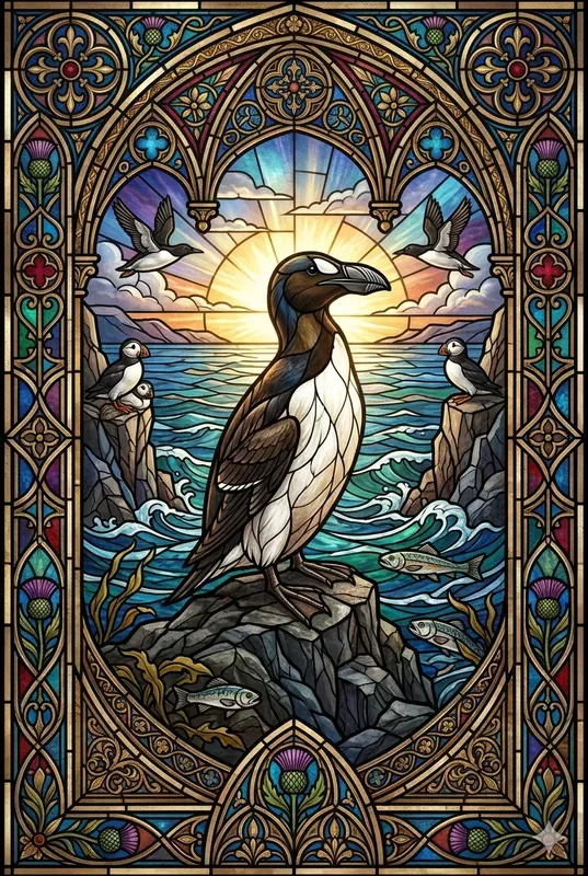 Stained Glass Extinct Animal Art