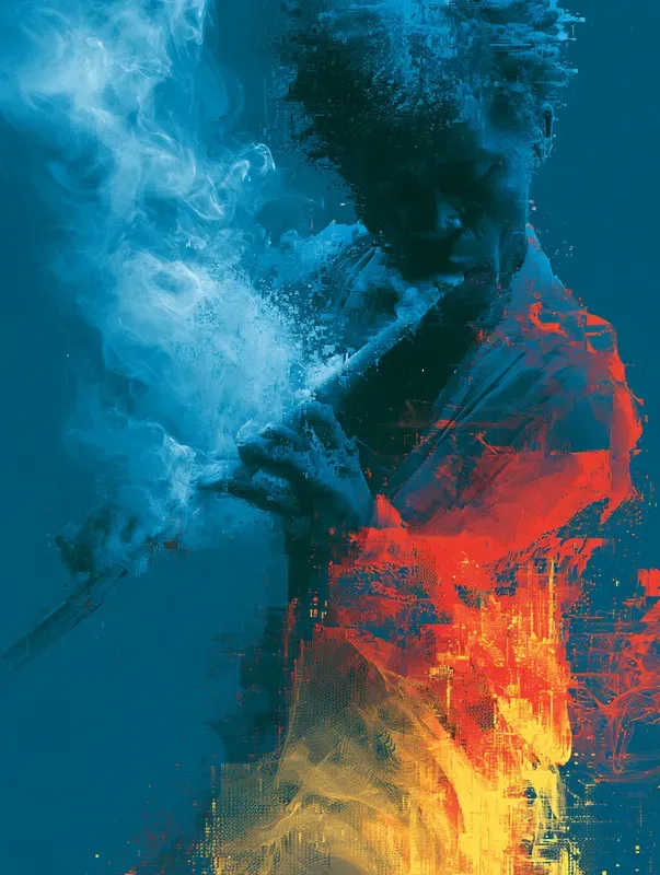 Digital Surreal Glitch Portrait Art