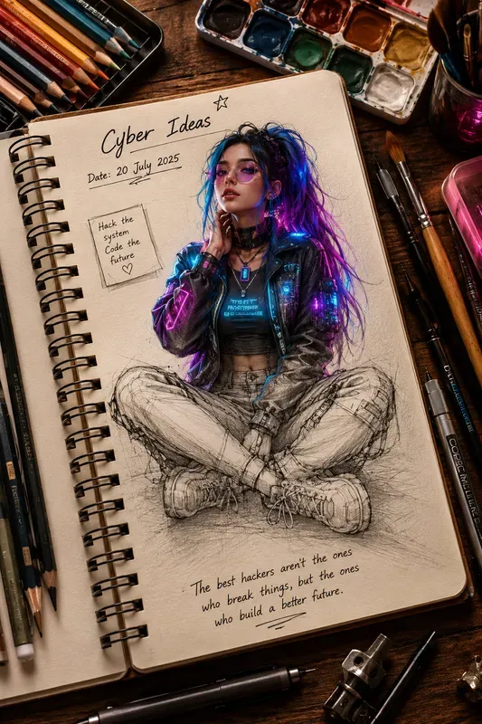 Notebook Sketch Reality Illusion Art