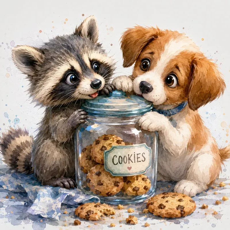 3D Watercolor Baby Animal Duos