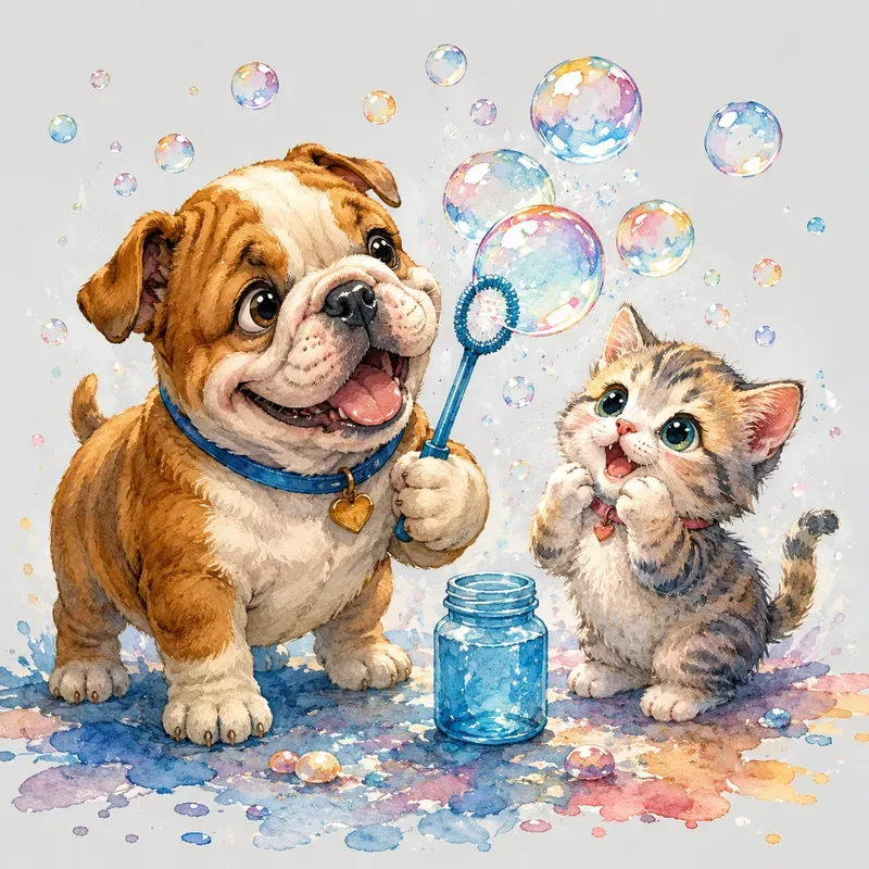 3D Watercolor Baby Animal Duos