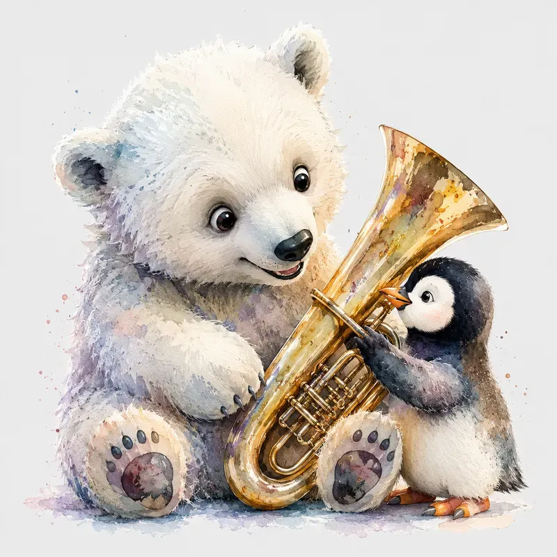 3D Watercolor Baby Animal Duos