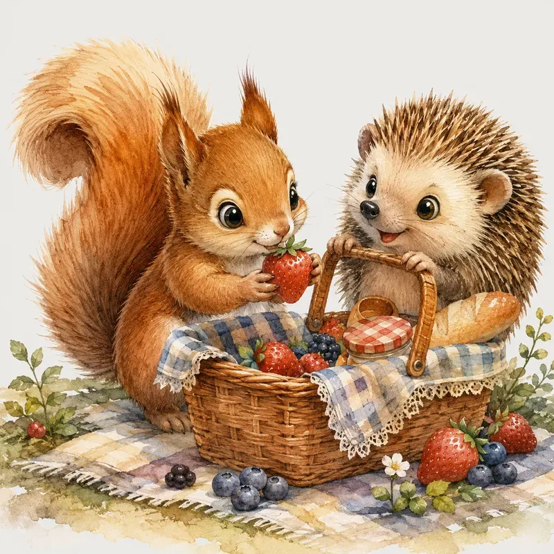 3D Watercolor Baby Animal Duos