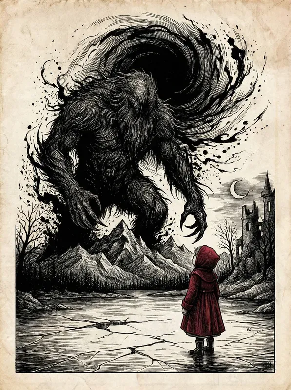 Dark Gothic Ink Wash Art