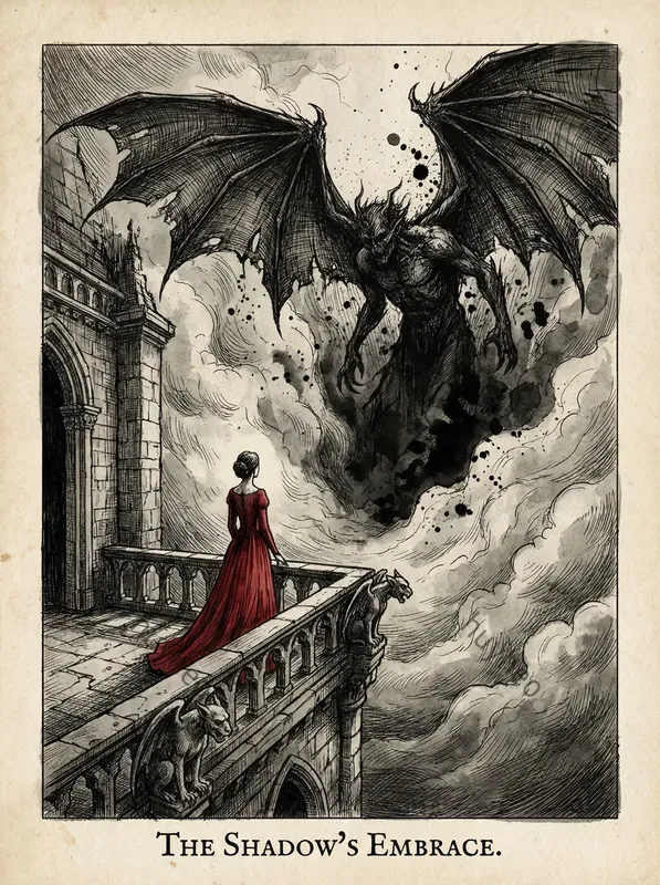 Dark Gothic Ink Wash Art