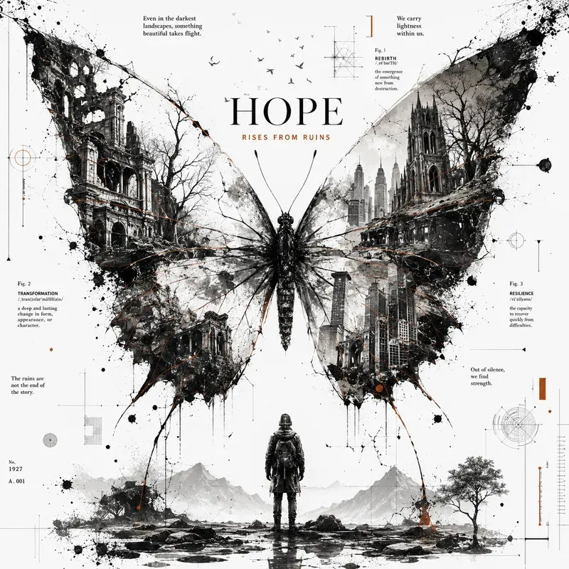 Monochrome Butterfly Collages