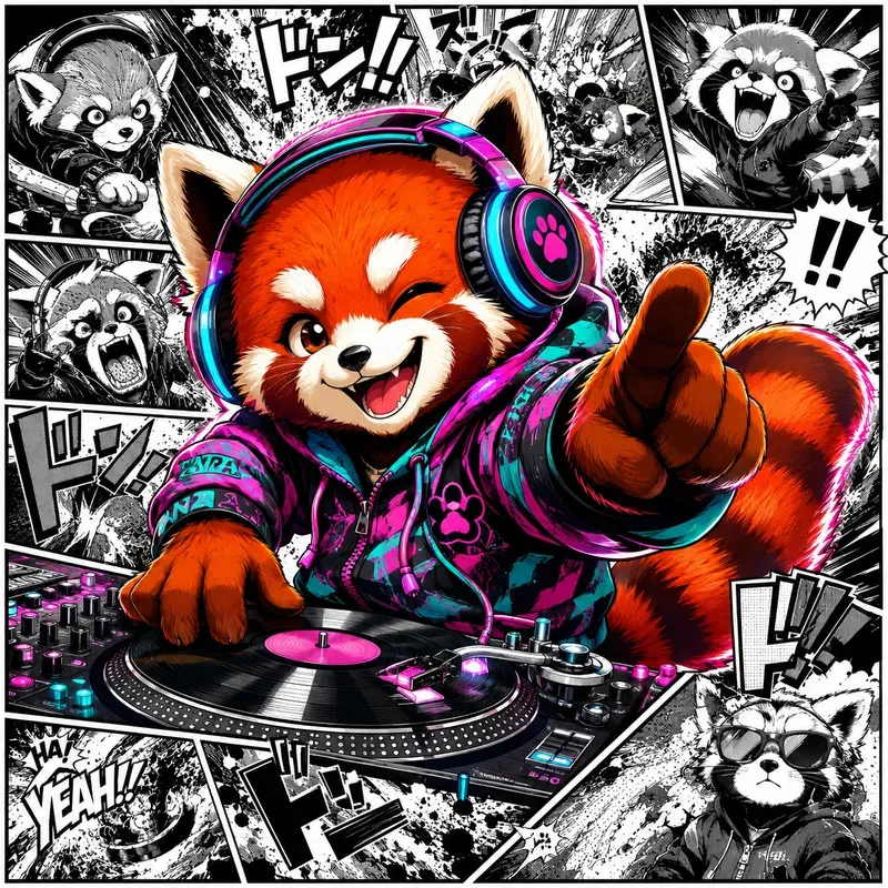 Vibrant Cartoons On Manga Panels