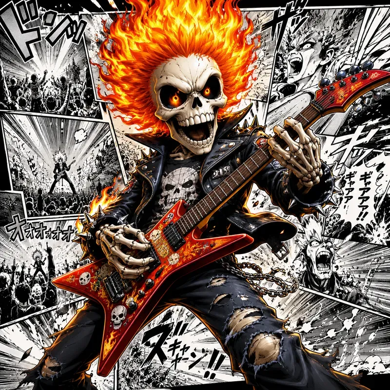 Vibrant Cartoons On Manga Panels