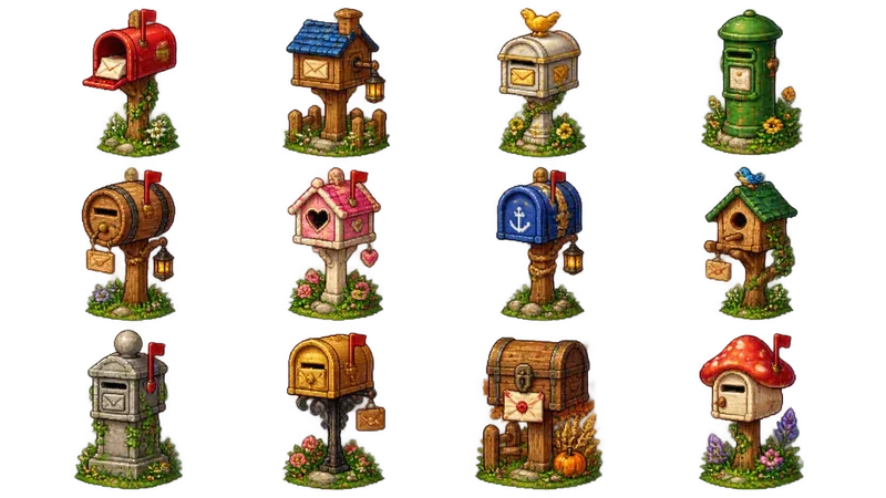 16bit Cozy Courtyard Decor Sprite Sheets