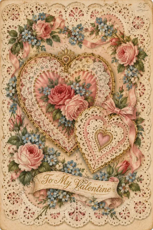 Vintage Valentine Postcard Art