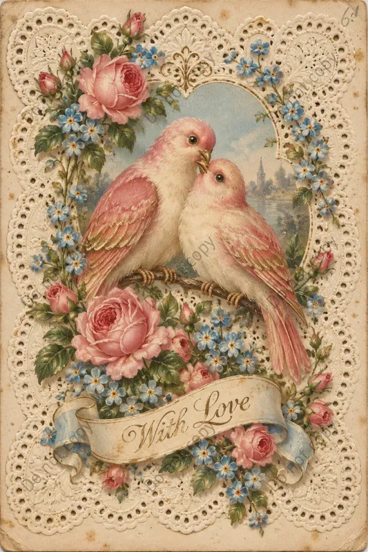Vintage Valentine Postcard Art