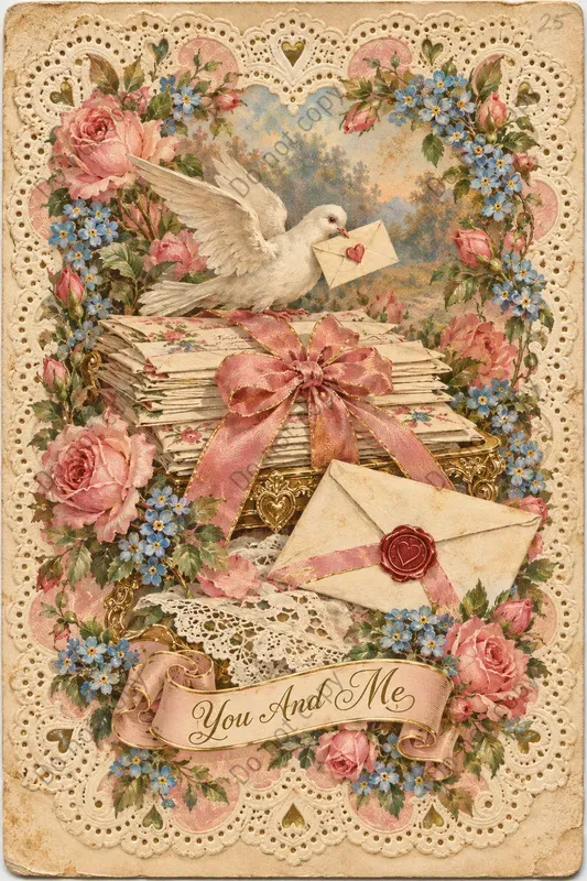 Vintage Valentine Postcard Art