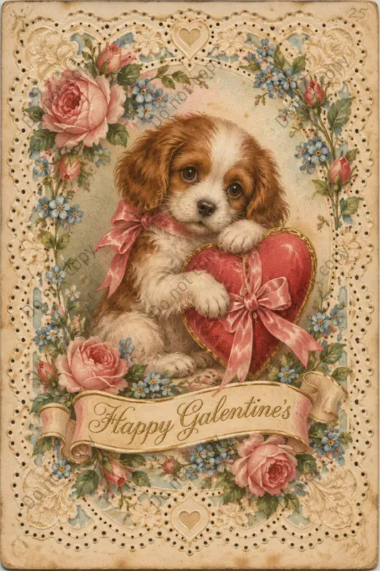 Vintage Valentine Postcard Art
