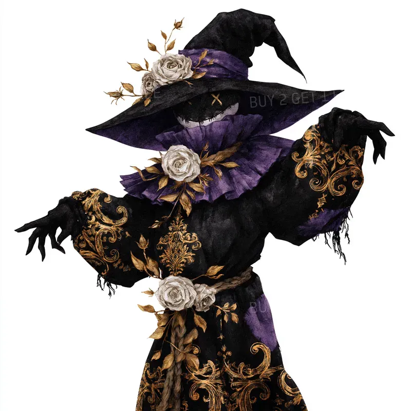 Watercolor Purple Halloween Cliparts