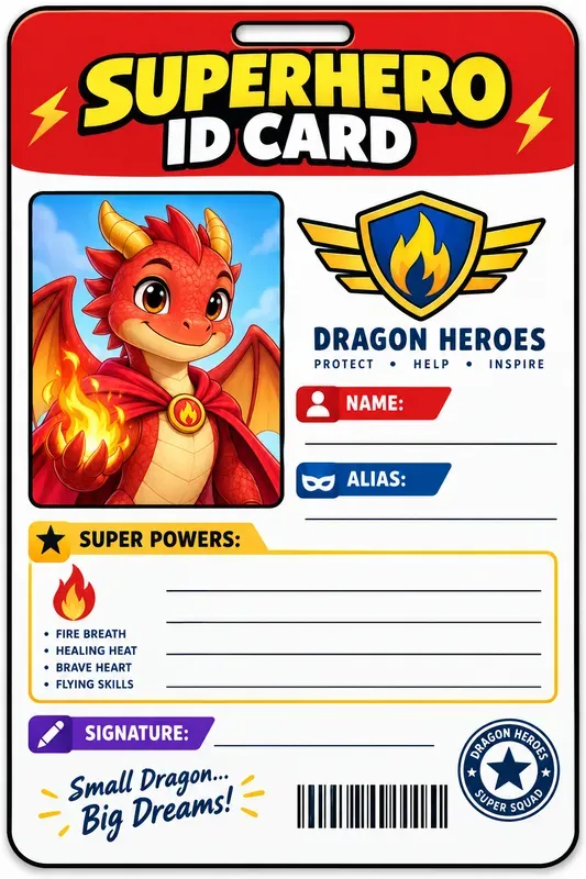 Superhero Id Card Templates