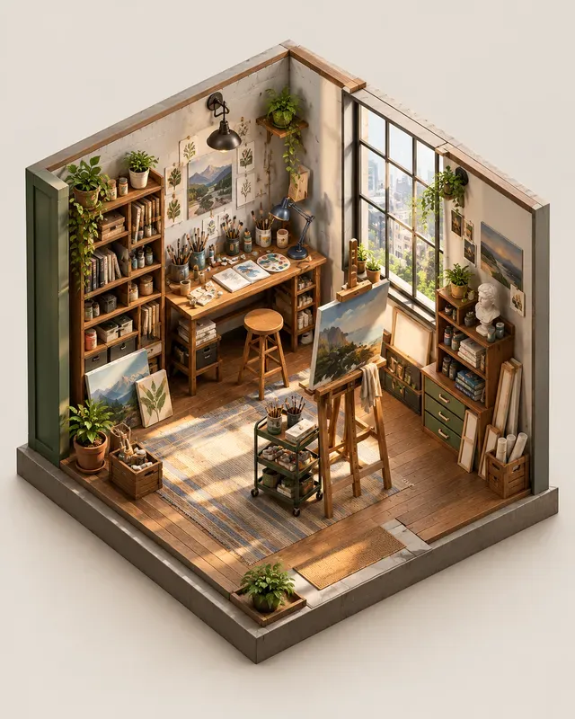 Isometric 3D Diorama Generator