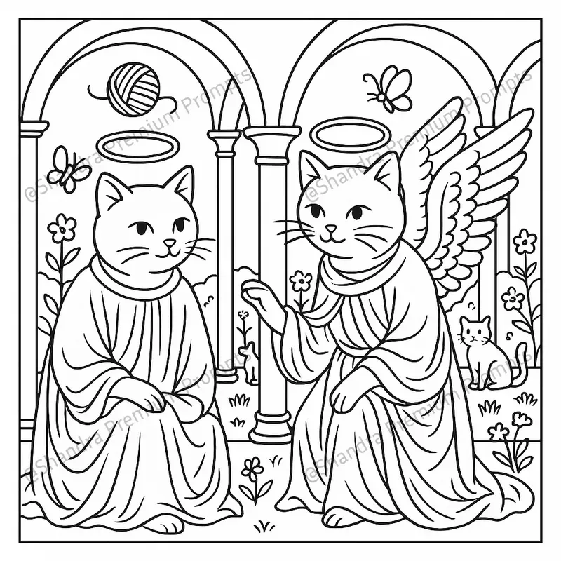 Cat Meowsterpieces Coloring Book Pages