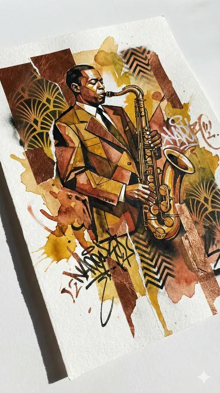 Abstract Portraits Art Deco Fusion