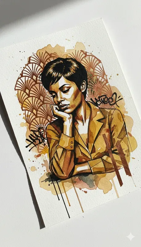 Abstract Portraits Art Deco Fusion