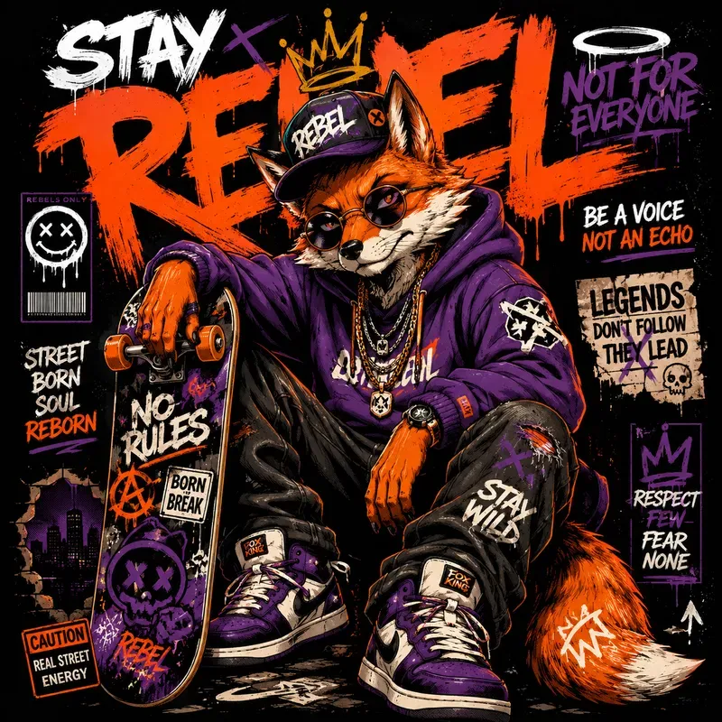 Urban Rebel Streetwear Animal Posters