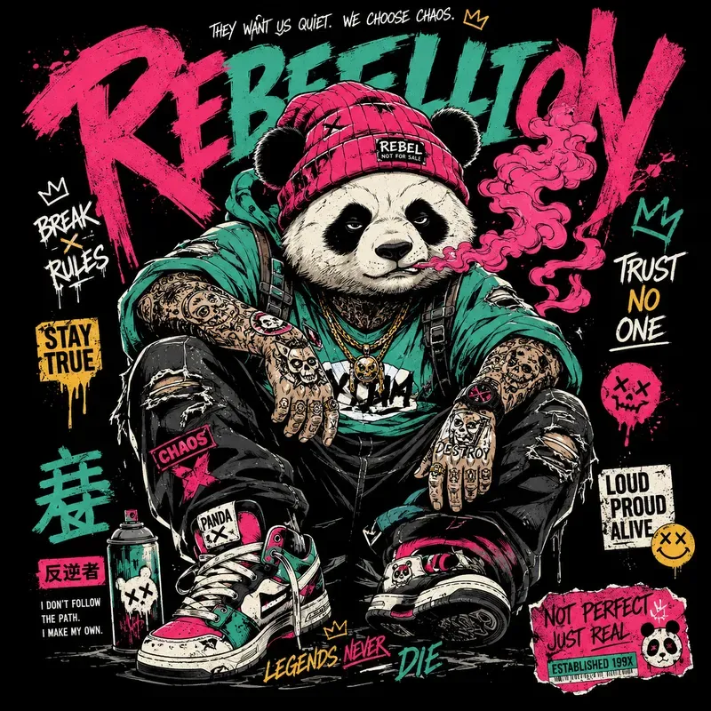 Urban Rebel Streetwear Animal Posters