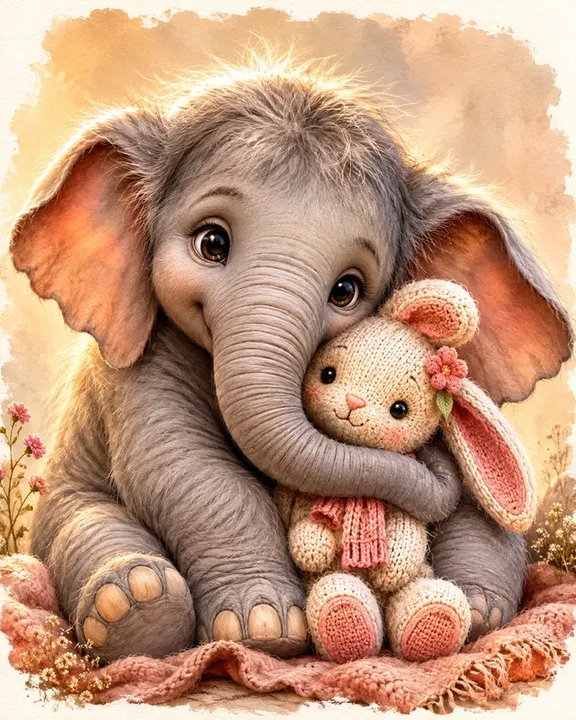Whimsical Animal Plush Friend Portraits