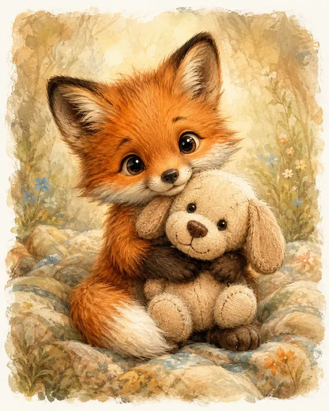 Whimsical Animal Plush Friend Portraits