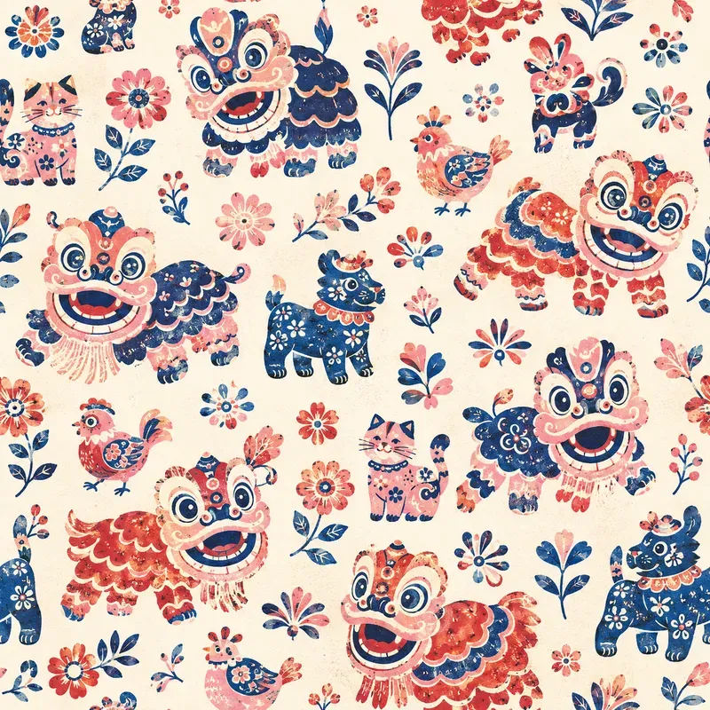 Folk Art Wrapping Paper Patterns